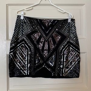 Express sequined mini skirt